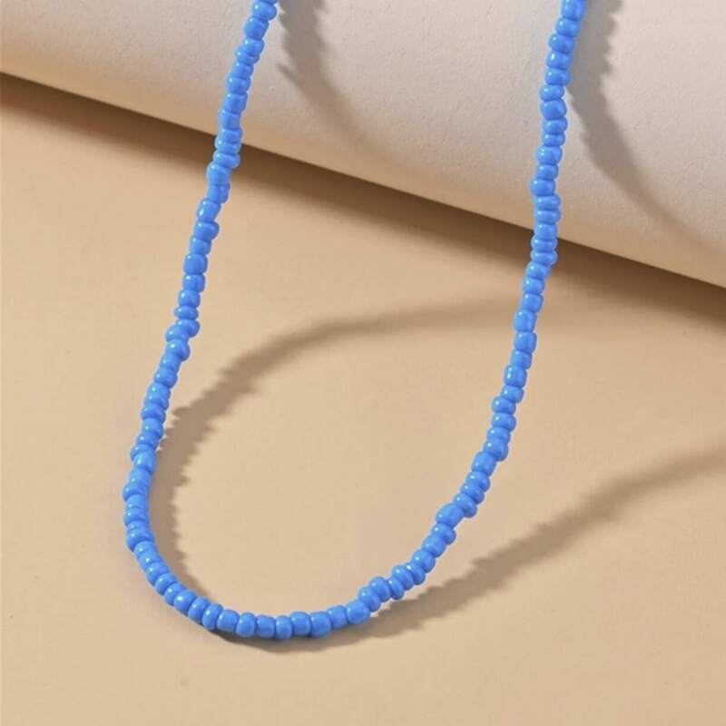 

1pc Beaded Choker, Blue