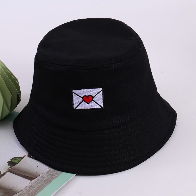 

Heart Embroidery Bucket Hat, Multicolor