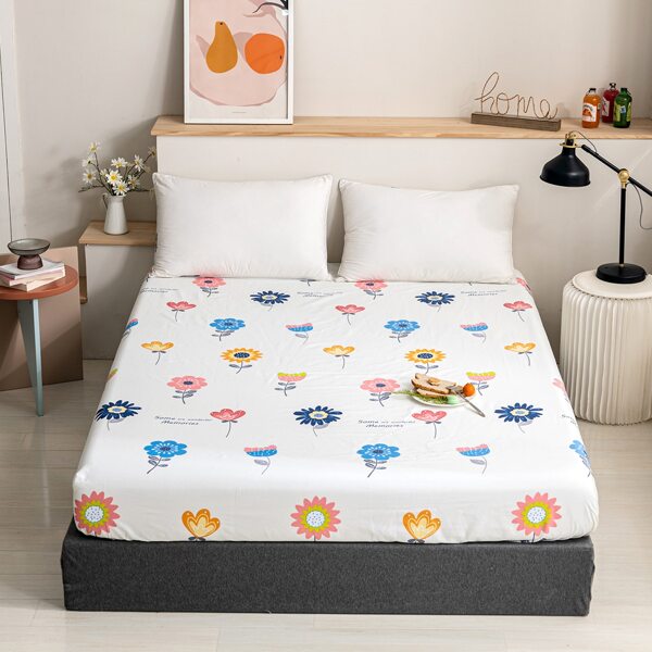 

Flower Print Fitted Sheet, Multicolor