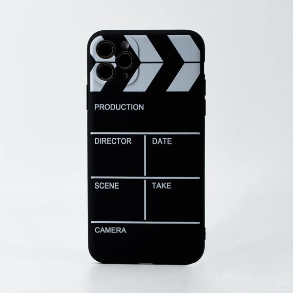 

Letter Graphic Phone Case, Black and white