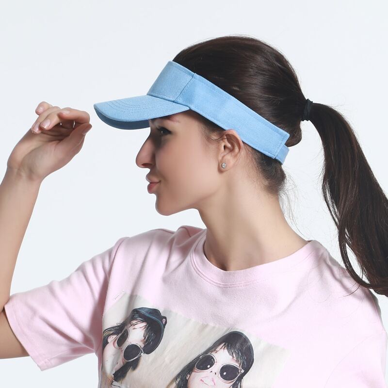 

1pc Solid Visor Hat, Baby blue