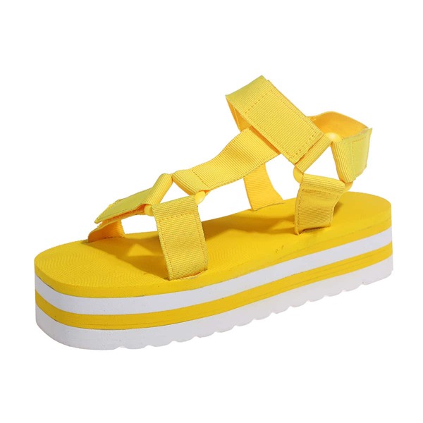

Minimalist Flatform Sport Sandals, Yellow