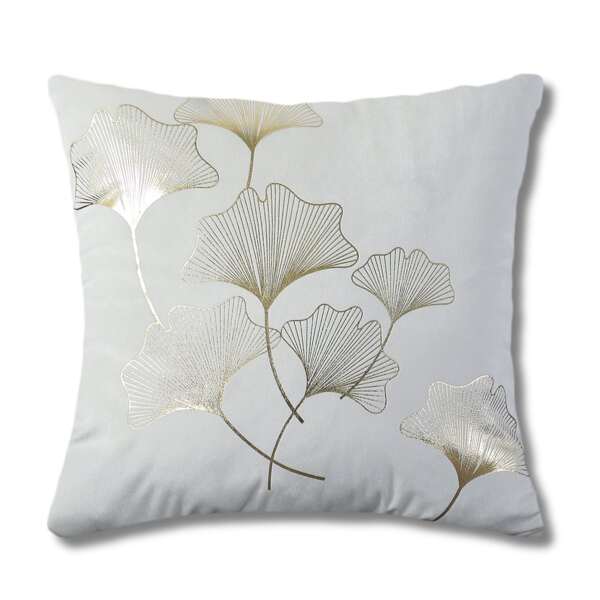 

Ginkgo Biloba Print Cushion Cover Without Filler, Multicolor