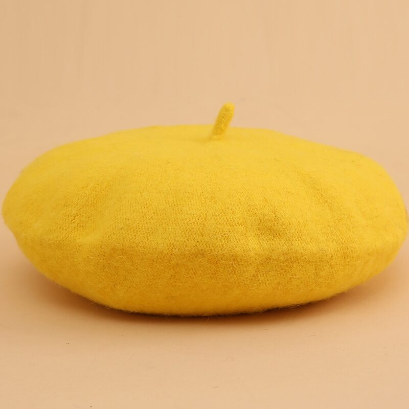 

Solid Plain Beret, Yellow