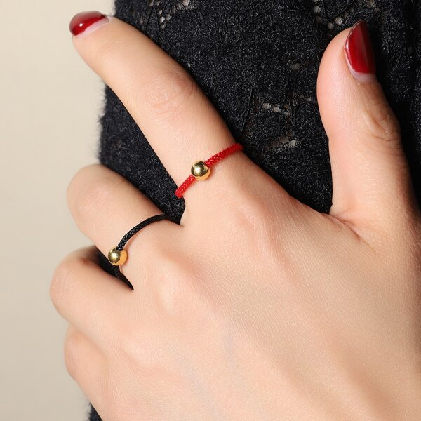 

2pcs Couple Braided Ring, Multicolor