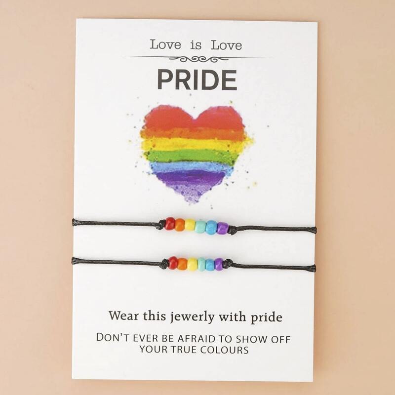 

2pcs LGBT Beaded Bracelet, Black