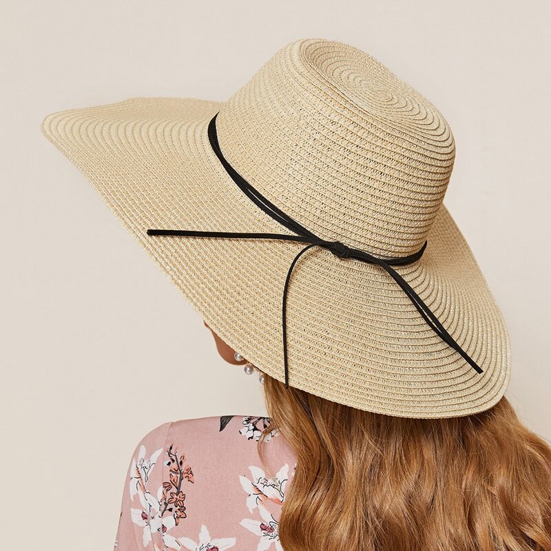 

1pc Knot Straw Hat, Beige
