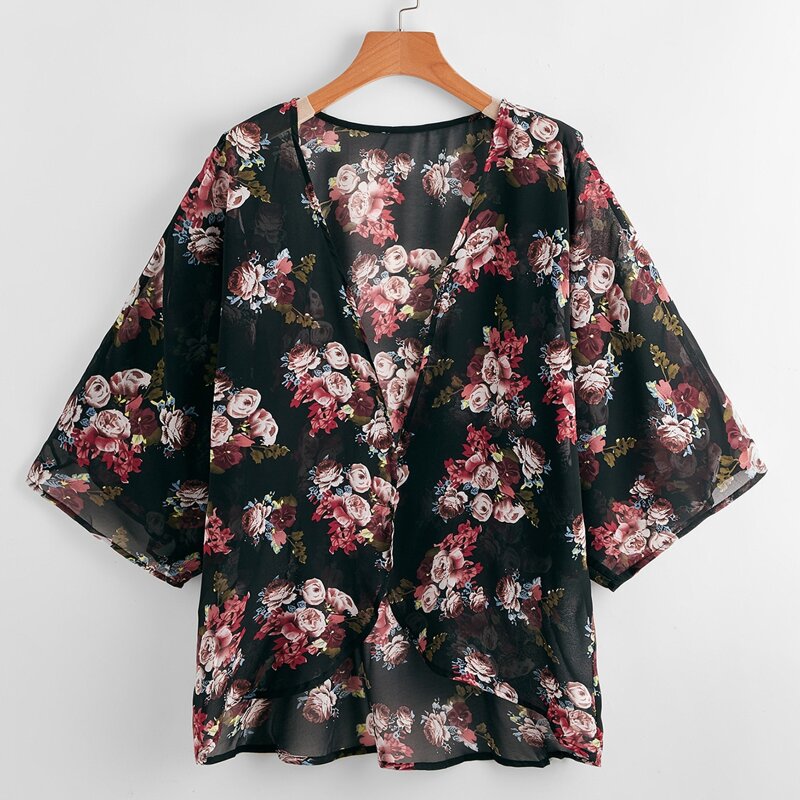 

Chiffon Floral Kimono, Multicolor
