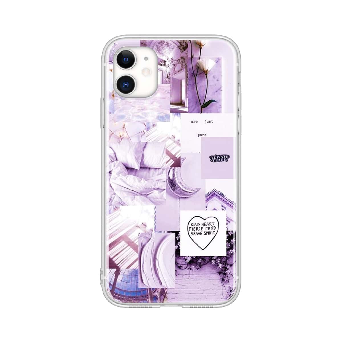 

Aesthetic Collage Pattern iPhone Case, Purple