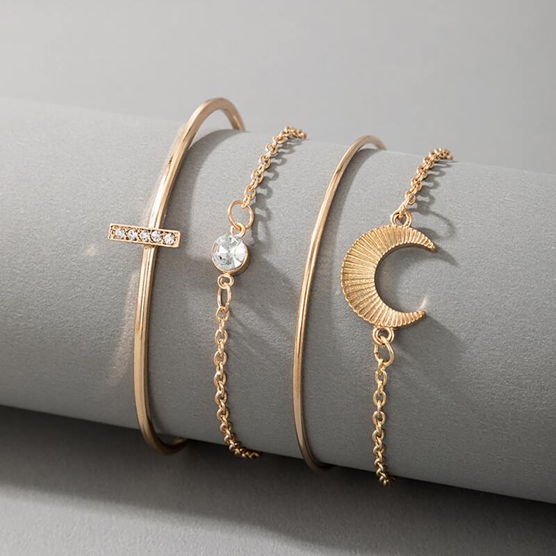 

4pcs Cuff Bangle, Gold
