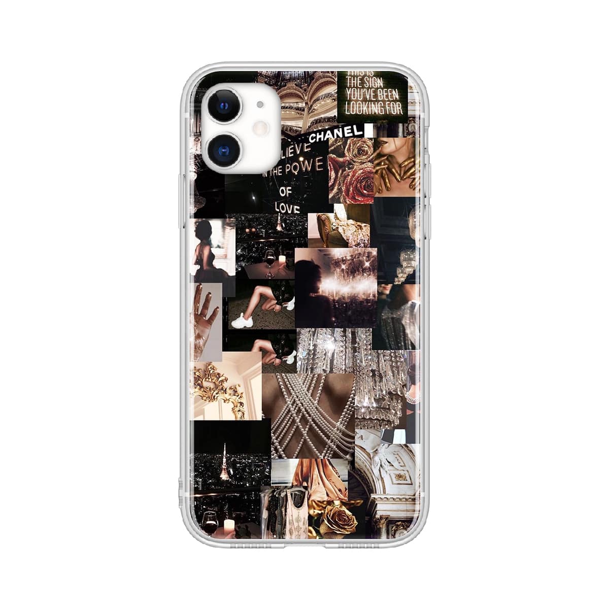 

Aesthetic Collage Pattern iPhone Case, Multicolor