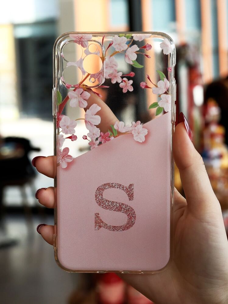 Letter Graphic Clear Phone Case - Multicolor - View 1