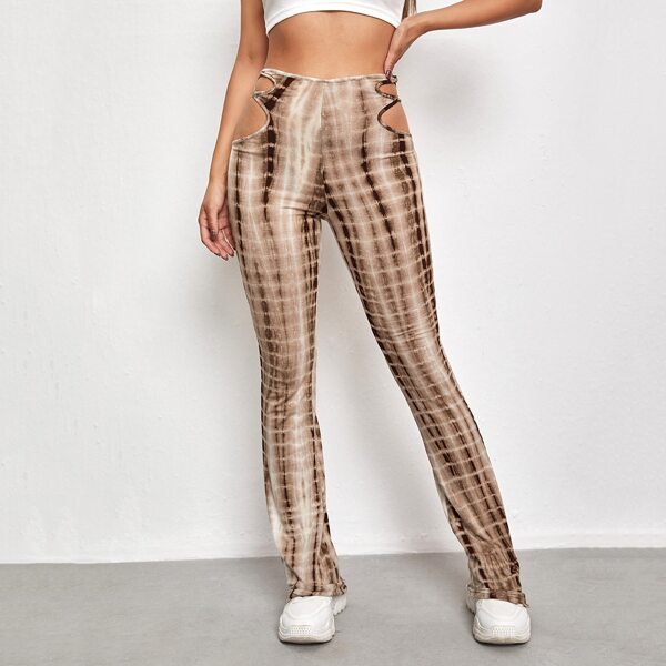 

Cutout Waist Tie Dye Pants, Multicolor