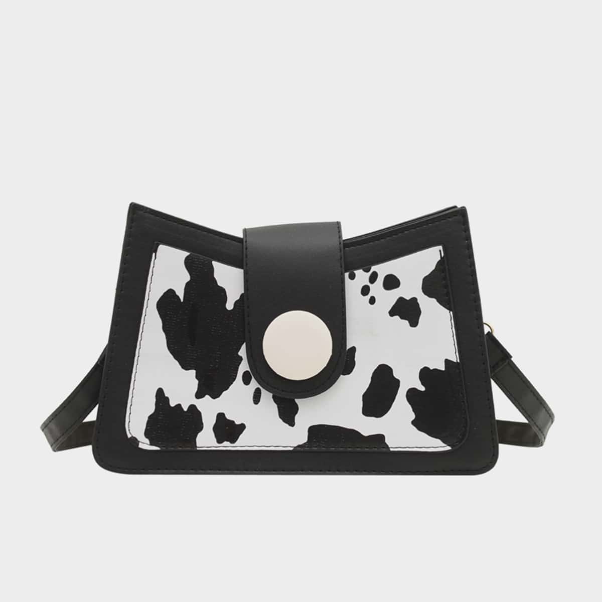 

Cow Pattern Shoulder Bag, Multicolor