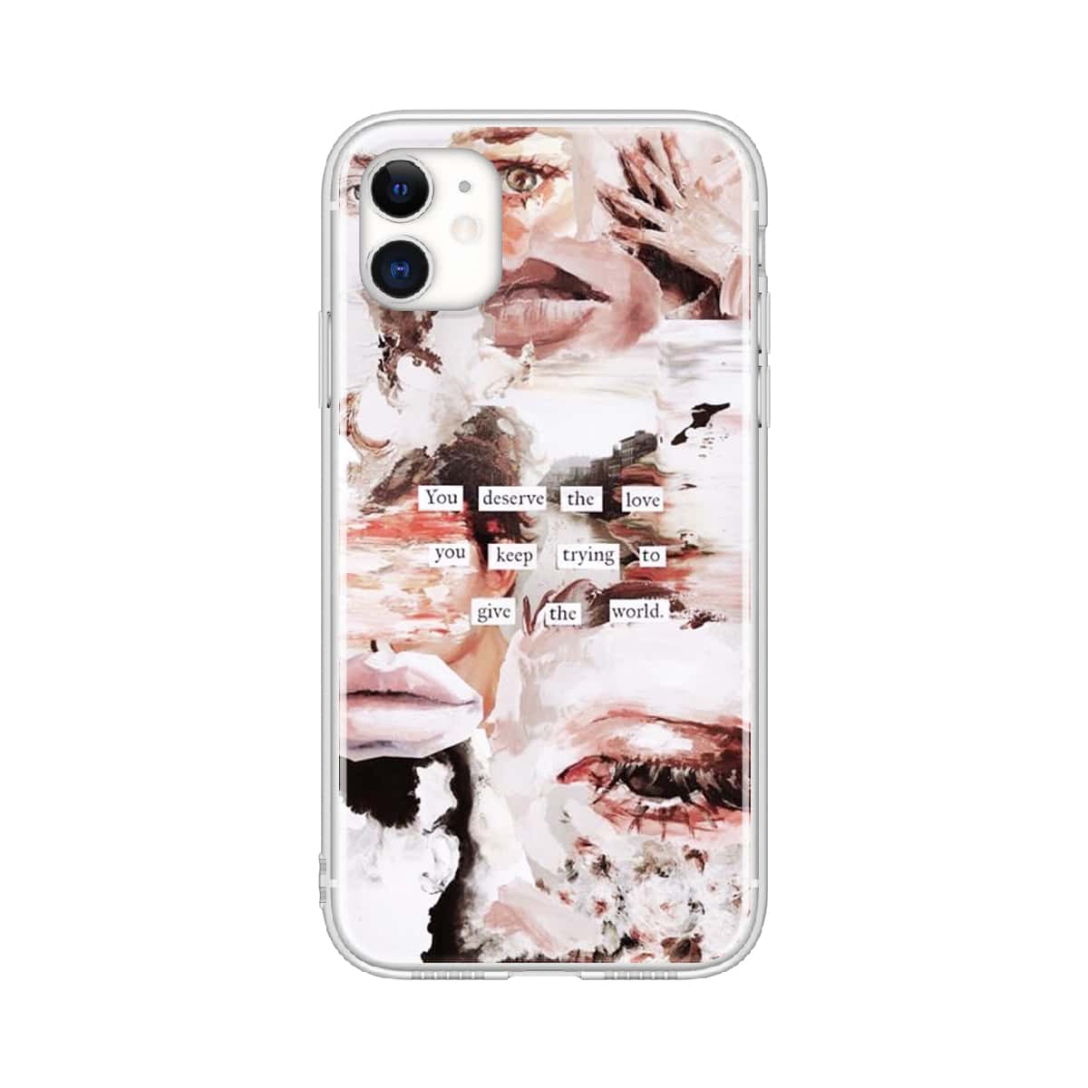 

Painting & Slogan Graphic Phone Case, Multicolor
