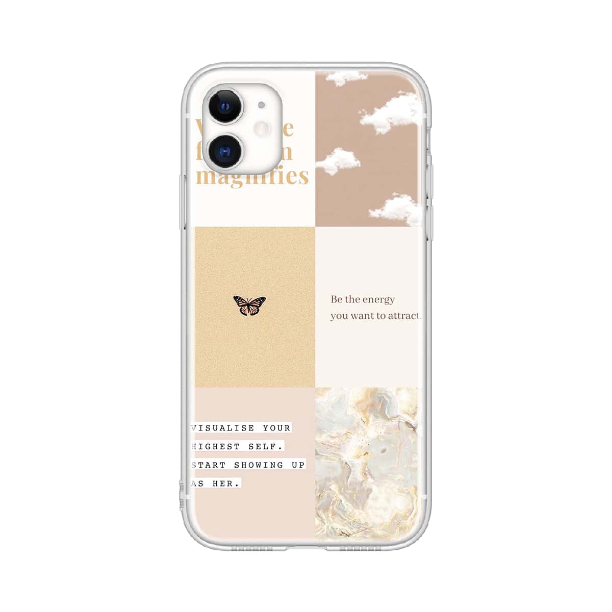 

Slogan & Butterfly Print Phone Case, Multicolor
