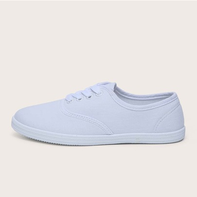 Minimalist Lace-up Front Canvas Shoes
