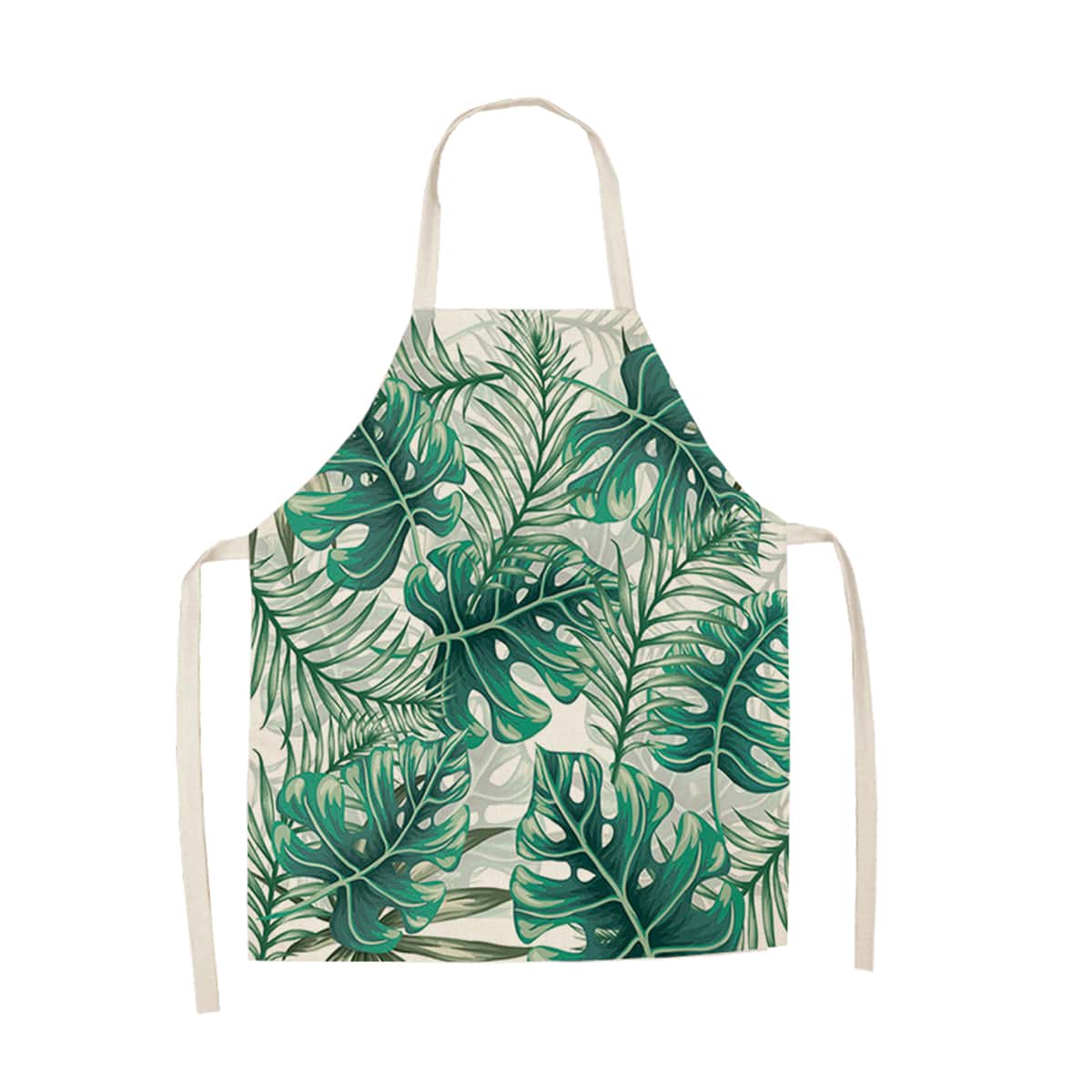 

Leaf Print Apron, Green