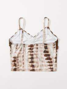 SHEIN Unity Tie Dye Lace Panel Ruched Cami Top - Multicolor - View 2