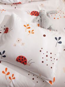 Cartoon Ladybug Print Kids Duvet Cover Set Without Filler - Multicolor - View 5