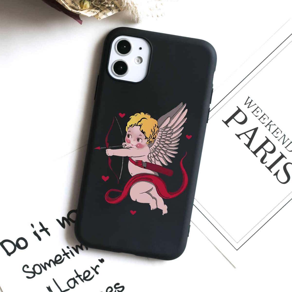 

Cupid Print Phone Case, Multicolor
