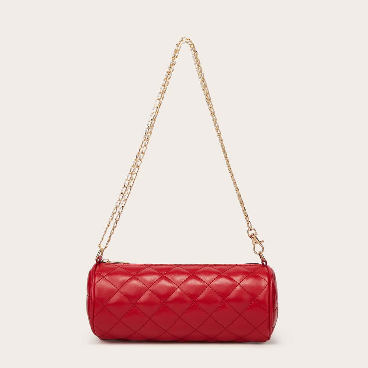 

Quilted Chain Crossbody Bag, Red