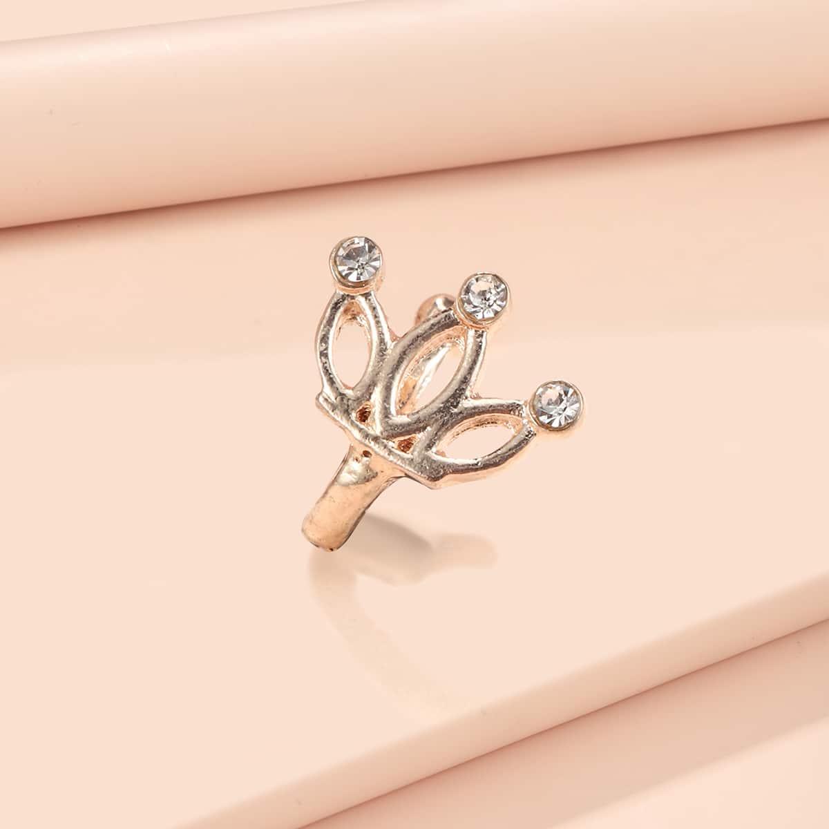 

Rhinestone Flower Decor Nose Ring, Gold