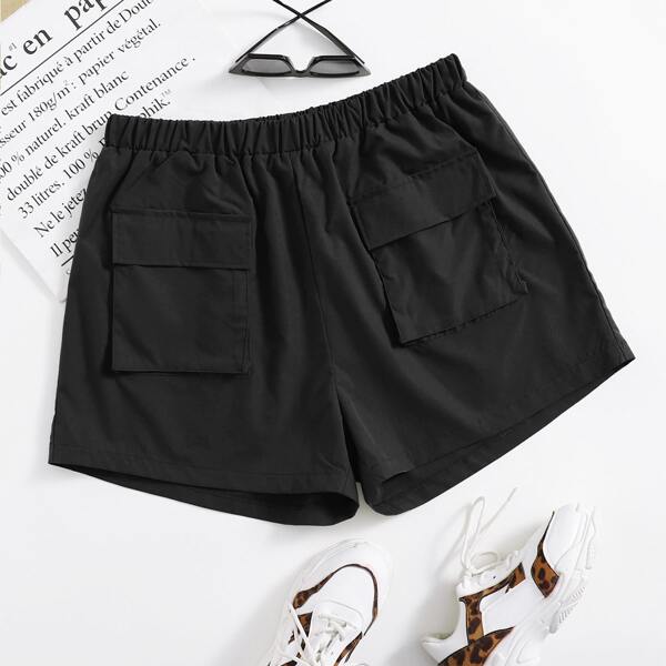

Plus Flap Pocket Shorts, Black