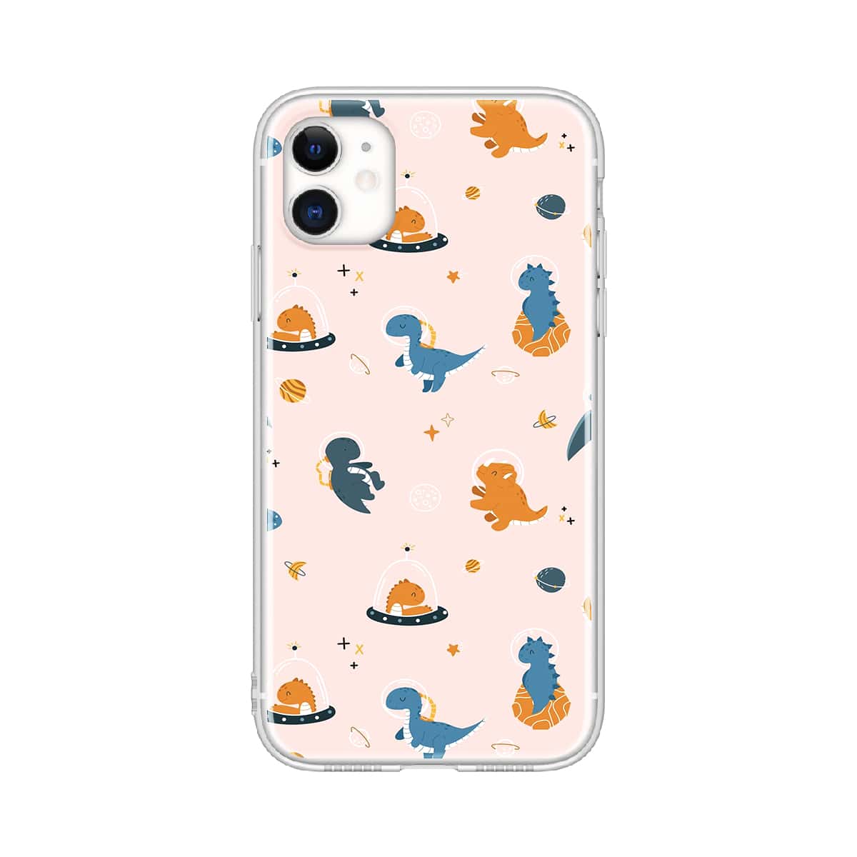 

Cartoon Dinosaur Print iPhone Case, Dusty pink