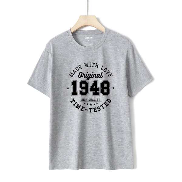 

Slogan Graphic Short Sleeve Tee, Light grey