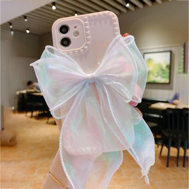 

Bow Decor Phone Case, Pink