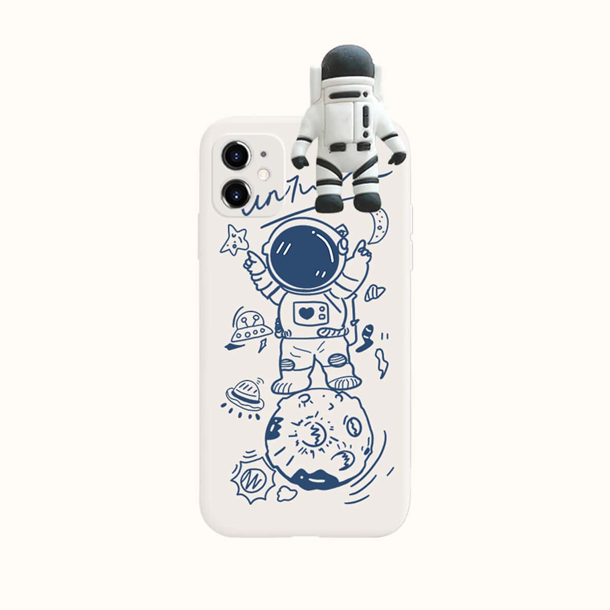 

3D Astronaut Decor Phone Case, Multicolor