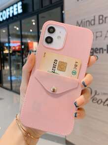 Phone Case With Card Holder - Pink - View 1