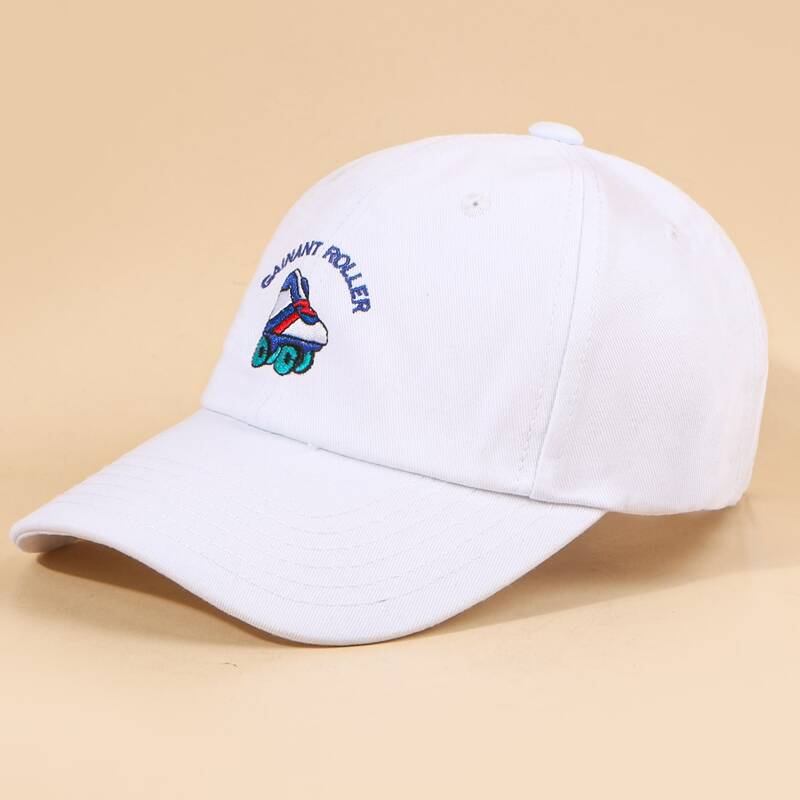 

Letter Embroidery Baseball Cap, White