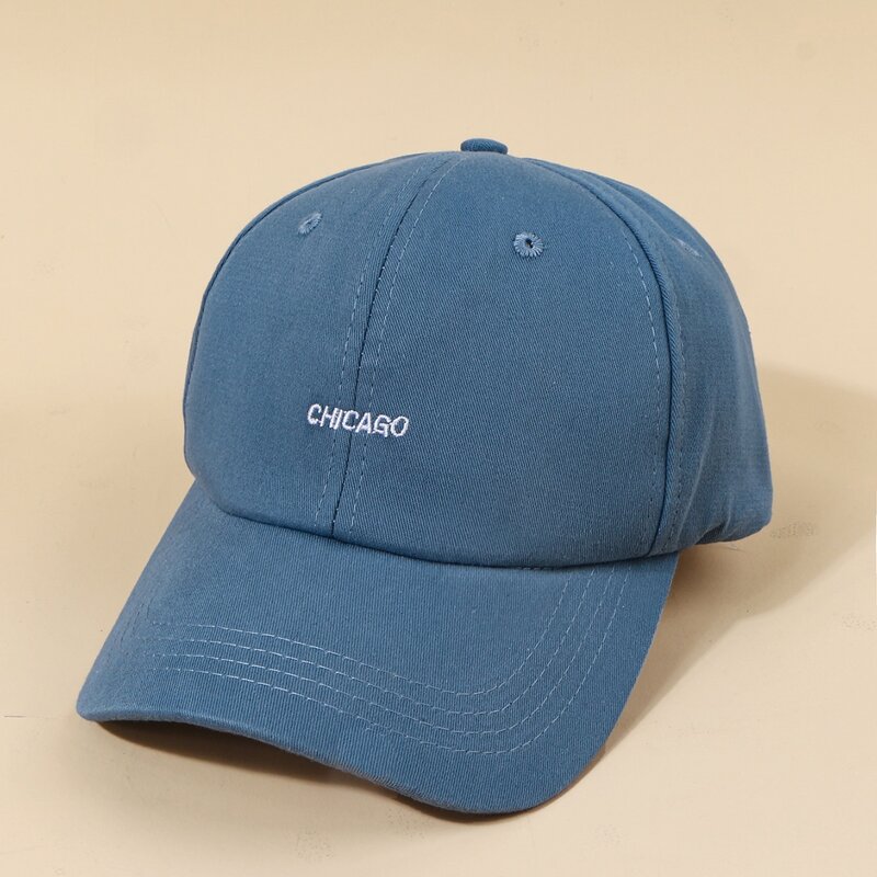 Letter Embroidery Baseball Cap, Dusty blue
