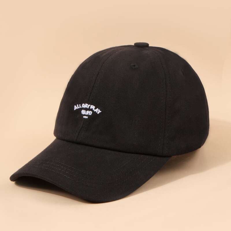 

Letter Embroidery Baseball Cap, Black