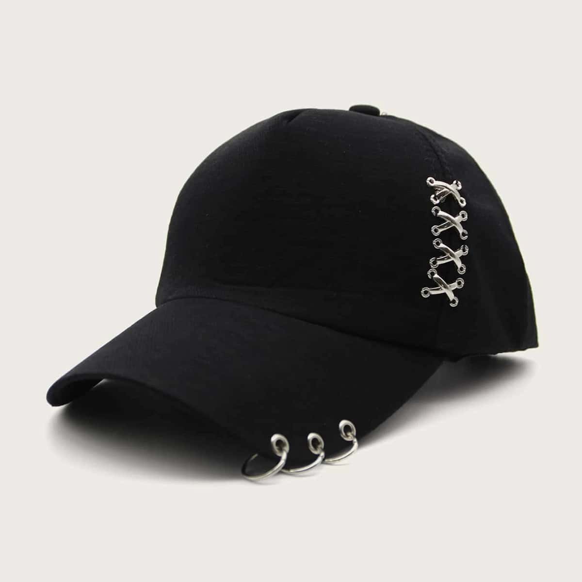 

Ring Decor Baseball Cap, Black