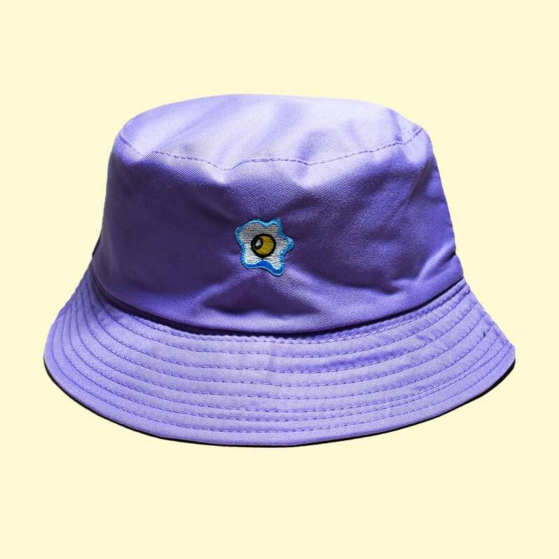 

Flower Embroidery Bucket Hat, Purple
