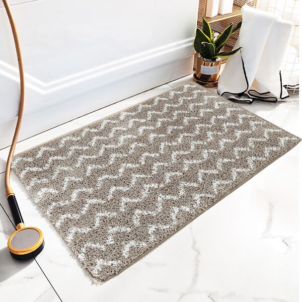 

Chevron Pattern Non-slip Bath Mat, Grey