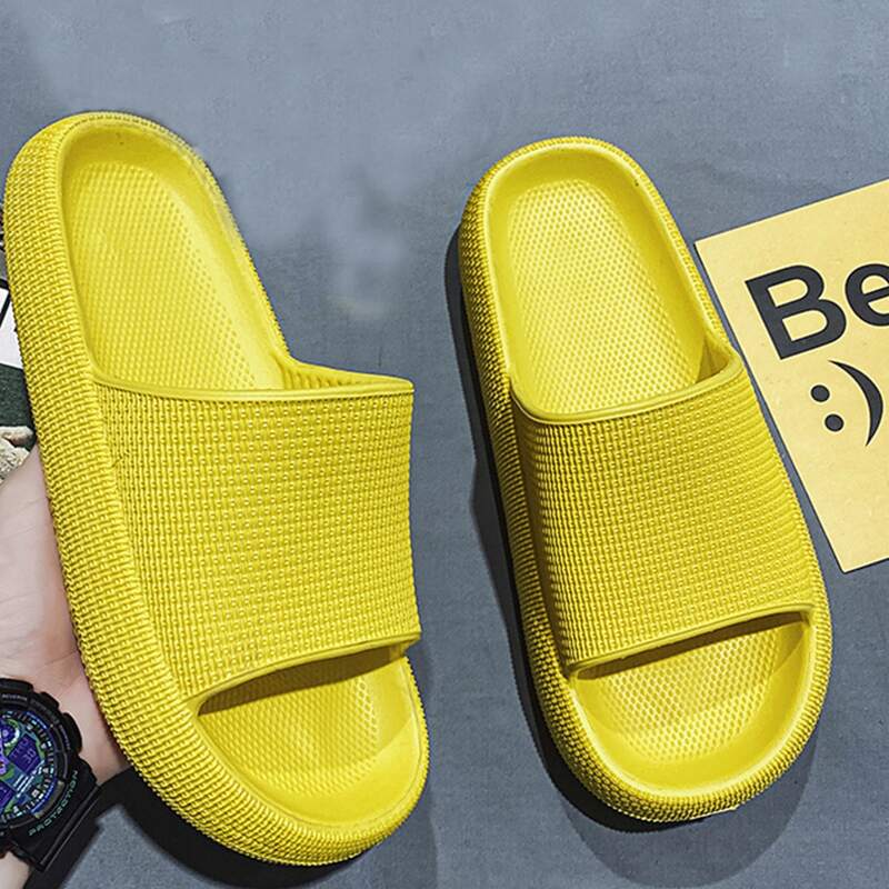 

Guys Minimalist Open Toe Slides, Yellow