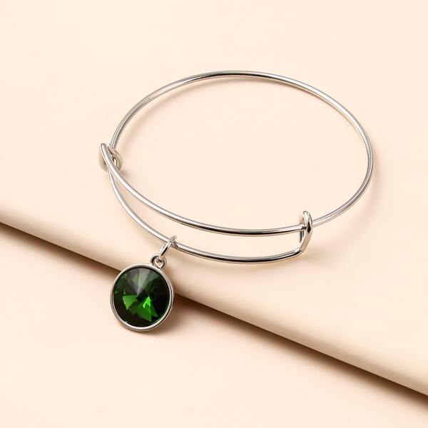 

Round Charm Bangle, Green