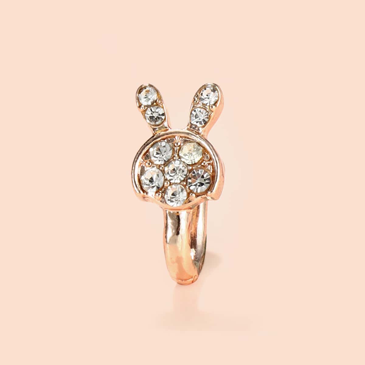 

Rhinestone Rabbit Decor Nose Ring, Gold