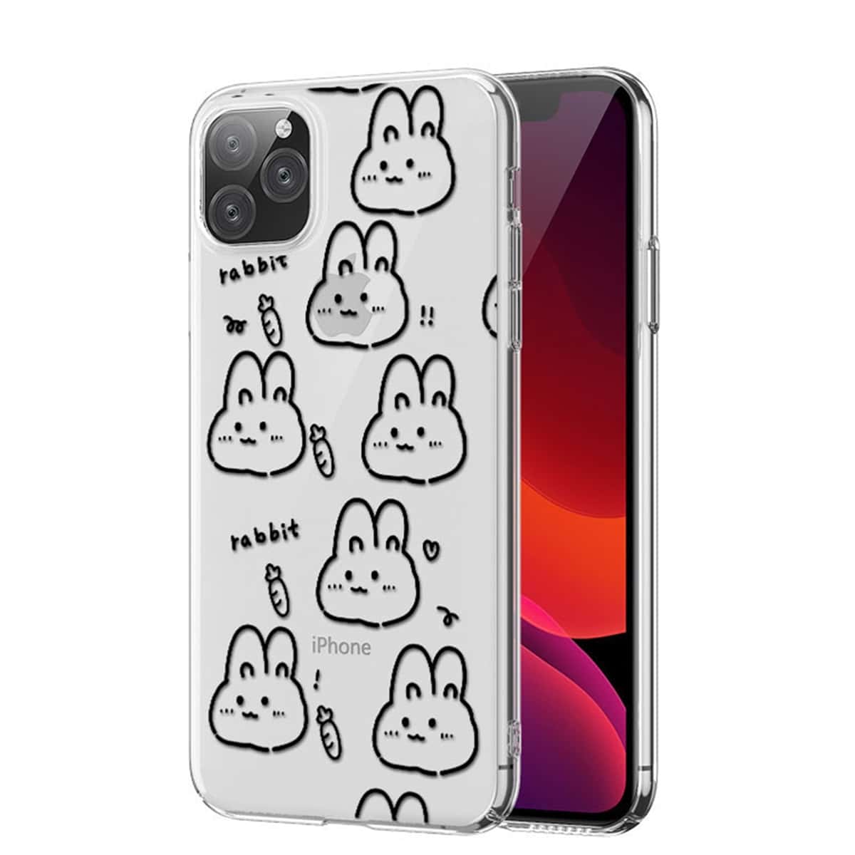 

Cartoon Rabbit iPhone Case, Clear