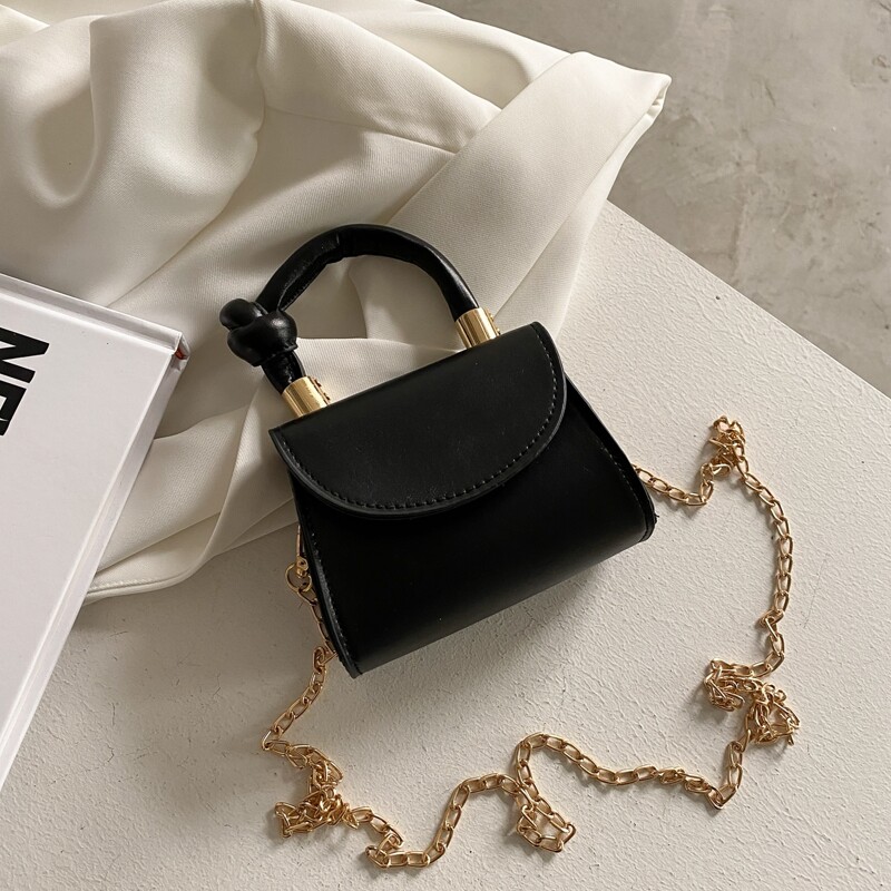 

Mini Flap Satchel Bag, Black