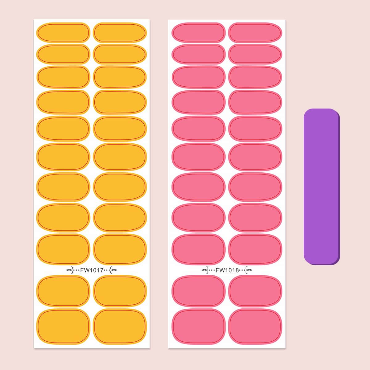 

2sheets Nail Sticker & 1pc Nail File, Multicolor