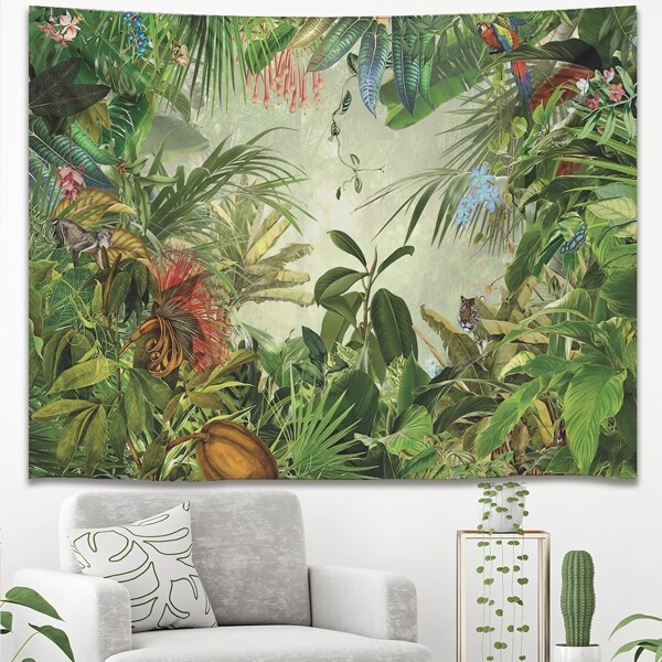 

Tropical Plants Pattern Tapestry, Multicolor