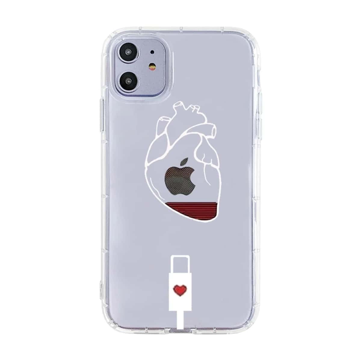 

Heart Pattern Clear Phone Case