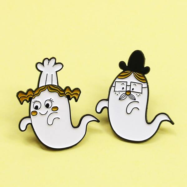 

2pcs Kids Cartoon Graphic Brooch, Multicolor
