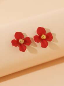 Bông tai hoa - Đỏ - Xem 2