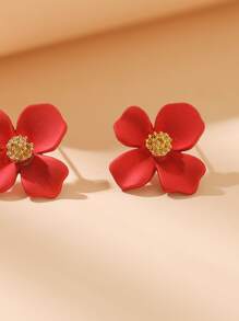 Bông tai hoa - Đỏ - Xem 3